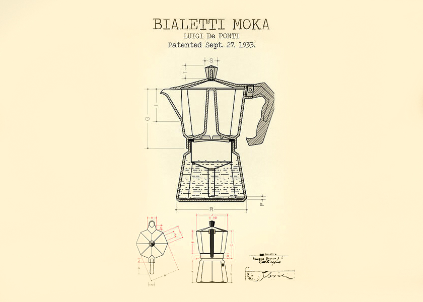 Bialetti moka patentas