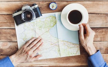 Coffee and map