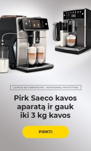 Pirk Saeco kavos aparatą ir gauk iki 3 kg kavos