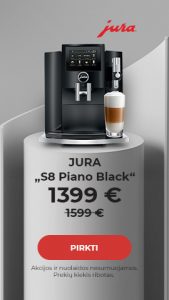 Kavos aparatas JURA „S8 Piano Black“ tik 1399€