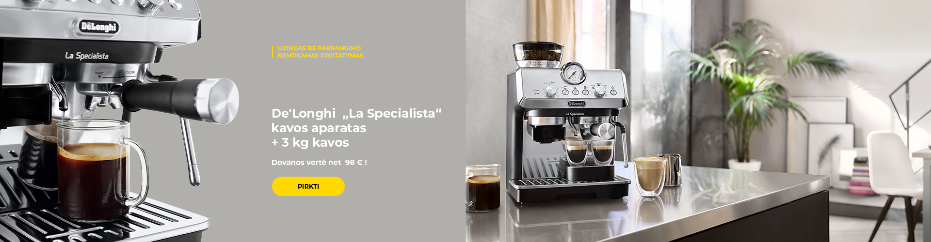 De'Longhi „La Specialista“ kavos aparatas + 3 kg kavos