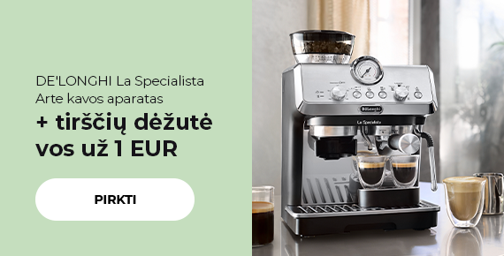 DE'LONGHI La Specialista Arte kavos aparatas + tirščių dėžutė vos už 1 EUR