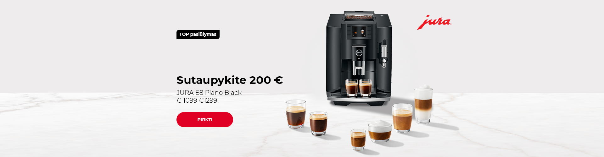 Ypatinga kaina JURA E8 Piano Black € 1099 €1299