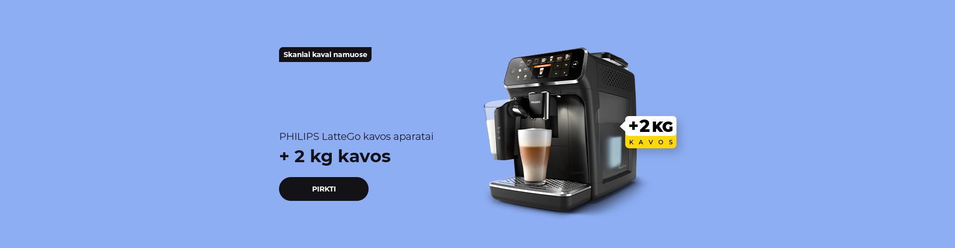 PHILIPS LatteGo kavos aparatai + 2 kg kavos