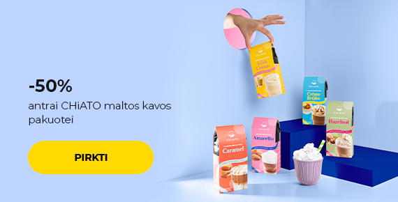 -50% antrai CHiATO maltos kavos pakuotei 