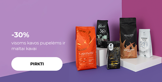 -30% visoms kavos pupelėms ir maltai kavai
