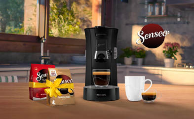 Philips SENSEO® kavos aparatas + 2 SENSEO® kavos pagalvėlių pakuotės dovanų