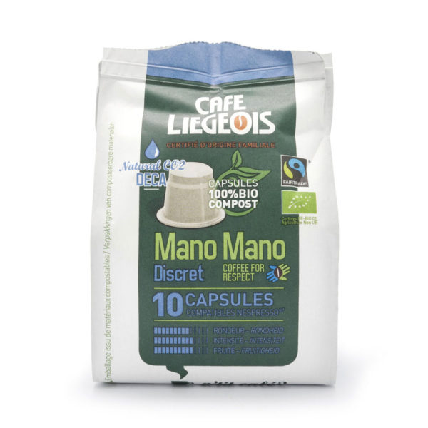 Kavos kapsulės Nespresso® aparatams Café Liégeois „Mano Mano Discret Deca“ rinkinys (3x10 kaps.)